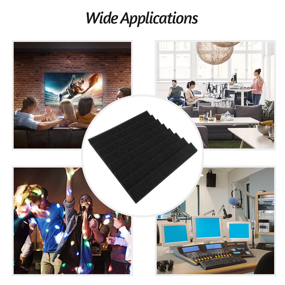 24/12pcs 12*12*1in Studio Acoustic Foams Panels Sound Insulation Soundproof Sound Absorbing Foam Wall Deadening Flame-retardant