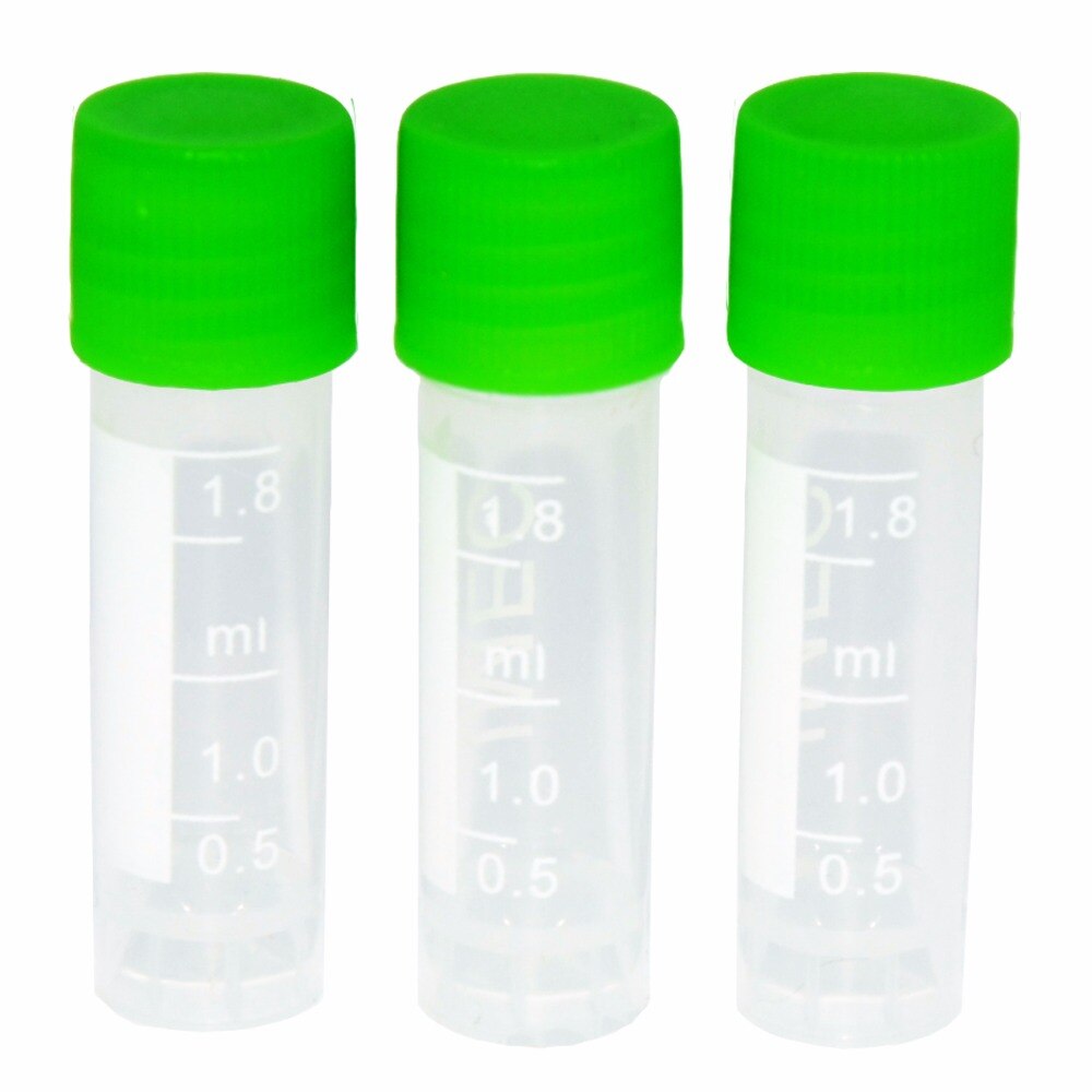 100 PCS Clear Plastic Test Tubes Centrifuge Tubes 1.8ml Science Lab Microcentrifuge Tubes (Green)