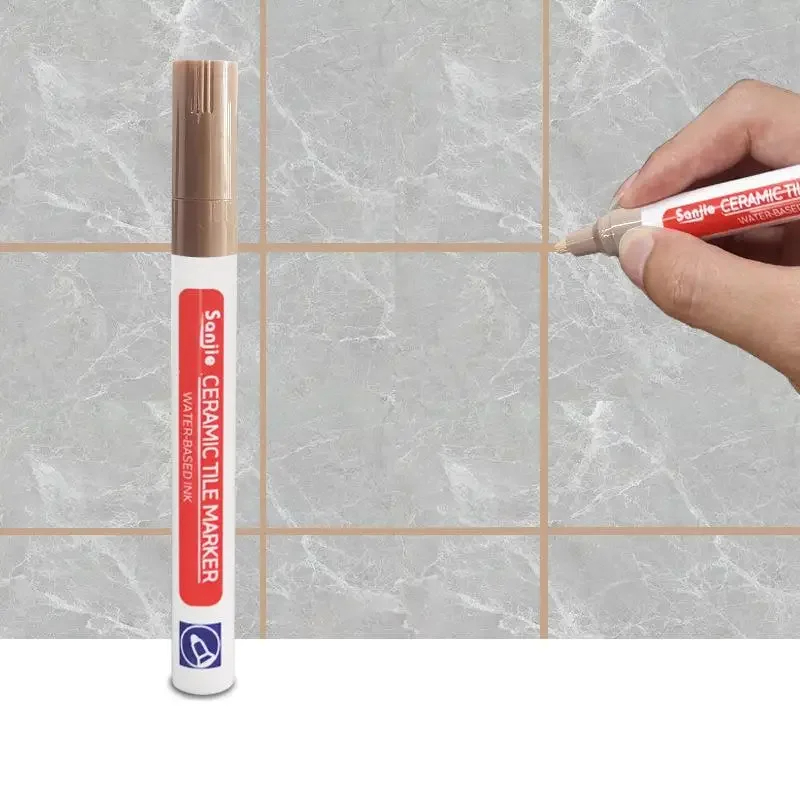Stylo marqueur blanc étanche, réparation de couture murale, carrelage, marqueurs de coulis, sol salle de bains, outils de brosse à peinture de décontamination, 1/3 pièces: jaune clair