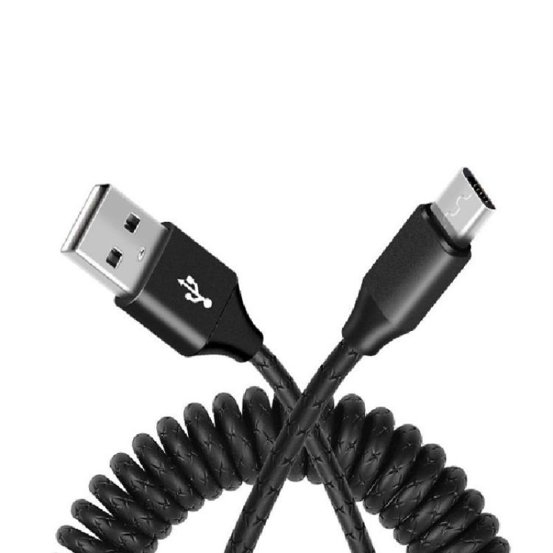 1.2m 3a udtrækkeligt typec micro lightning usb kabel hurtig oplader nylon flet fjeder spiral krøllet oprullet datakabel til iphone 13