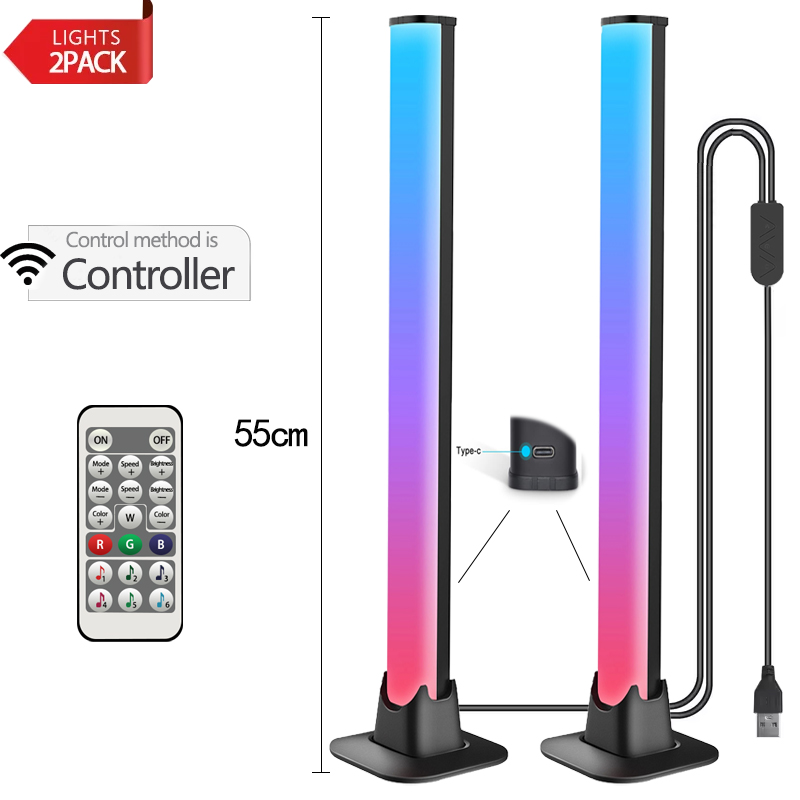 30/55cm RGB rétro-éclairage barre bureau atmosphère lumière LED musique rythme détection décoration lampe jeu chambre Festival veilleuse: Ivoire