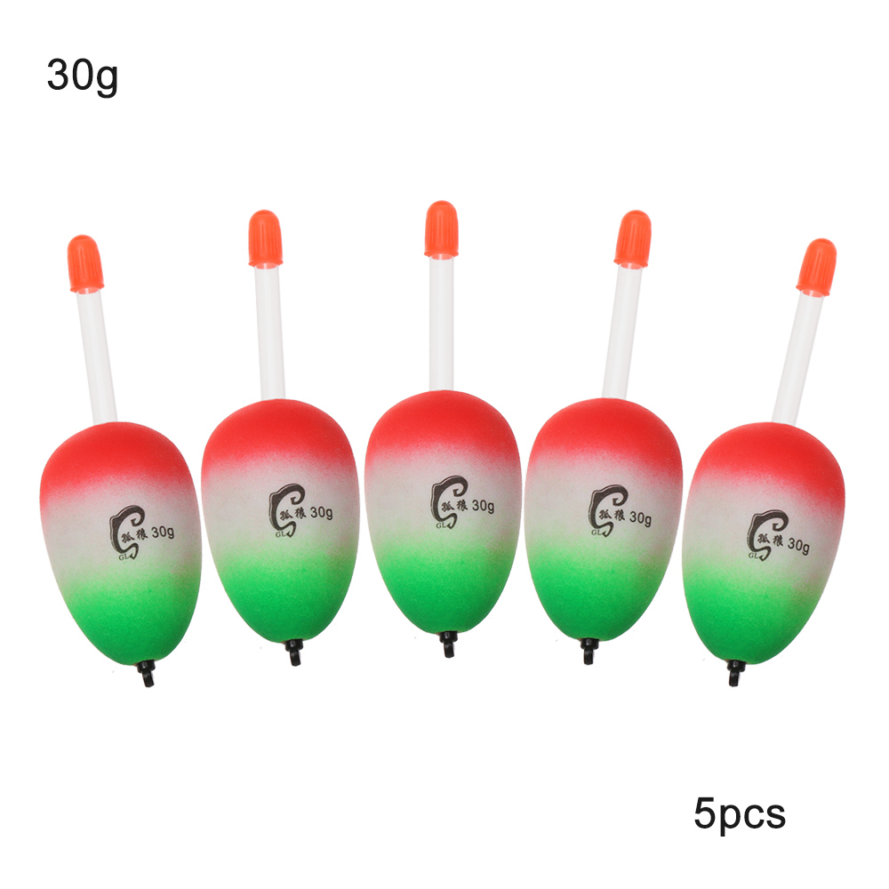 Ensemble de 5 pièces de flottaison en mousse EVA, boule de pêche lumineuse, Bobber, 10g/15g/20g/30g/40g/50g/80g/90g/100g: 30g