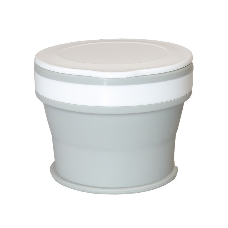 170ml/270ml/350ml udendørs bærbare lækagesikre silikone folde teleskopkop: Grå 170ml