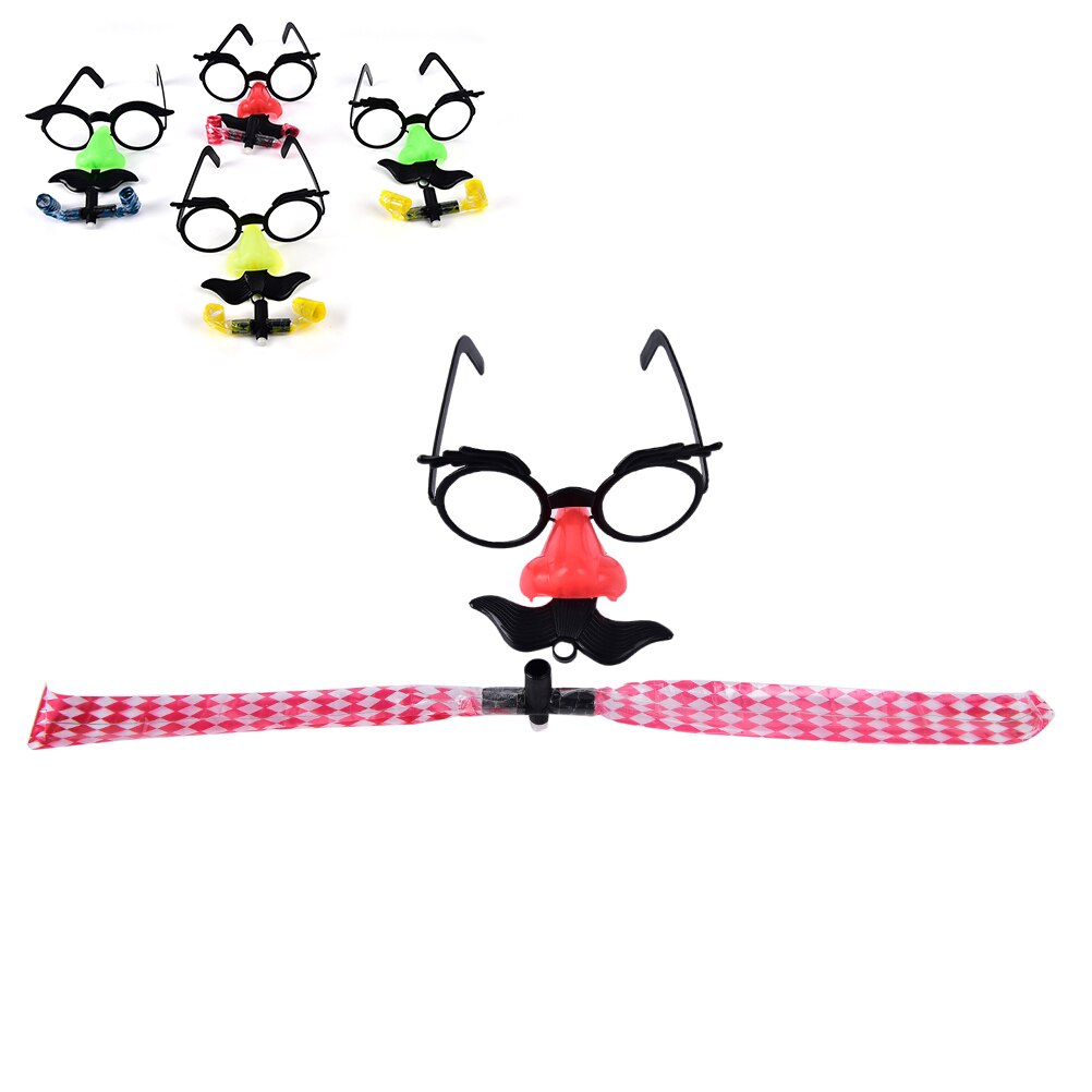 2 pièces drôle Clown nez moustache lunettes sifflet déguisement balle cadre rond faux nez coup de dragon blague Photo accessoires
