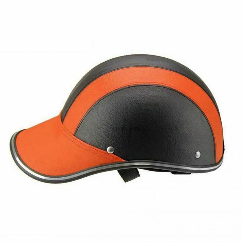 Sport Fietsen Baseball Cap Helm Outdoor Veiligheid Motorfiets Fiets Duurzaam Kleurrijke Warme Lederen Half Helm: Orange