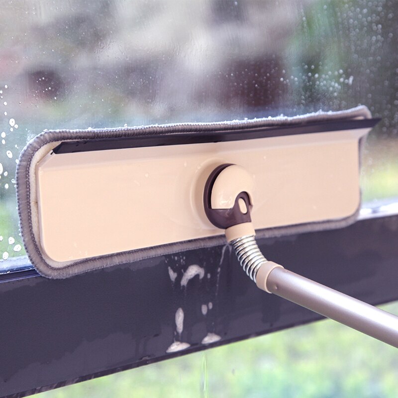 BOOMJOY 360 Degree Swivel Microfiber Window Clean Brush with Telescopic Handle for Cleaning Ceramic Tile Glass Casement