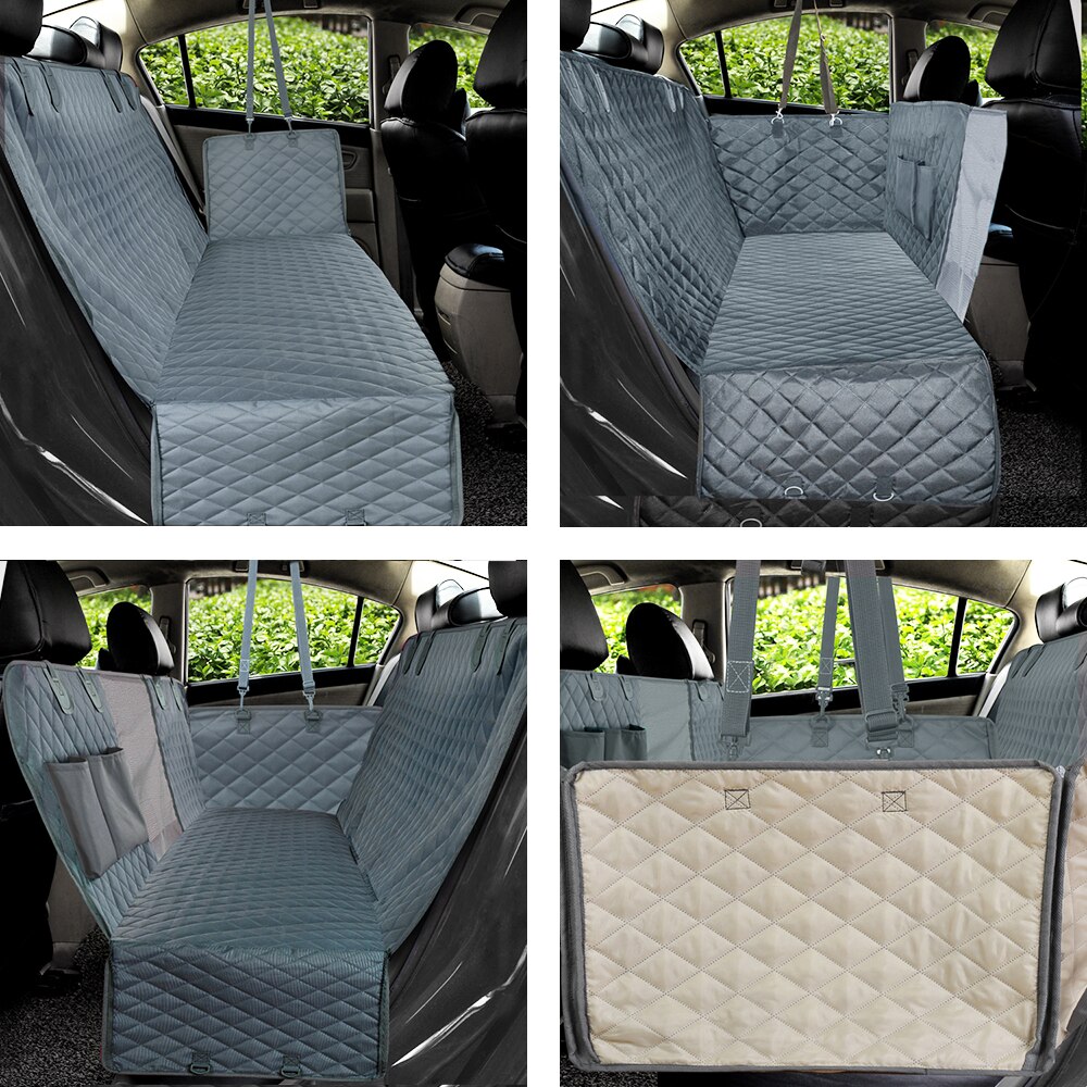 Couverture de siège de voiture pour animaux de compagnie,imperméable à l&#39;eau, hamac arrière, accessoires de voyage, tapis de coffre, protecteur, porte-chiens