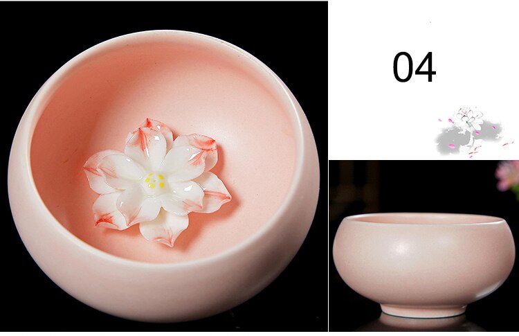 3D Lotus Thee Cup. Chinese Celadon Porselein China Theekopjes En Saucertea Kom, China Thee Pot Celadon Theekopjes: 04