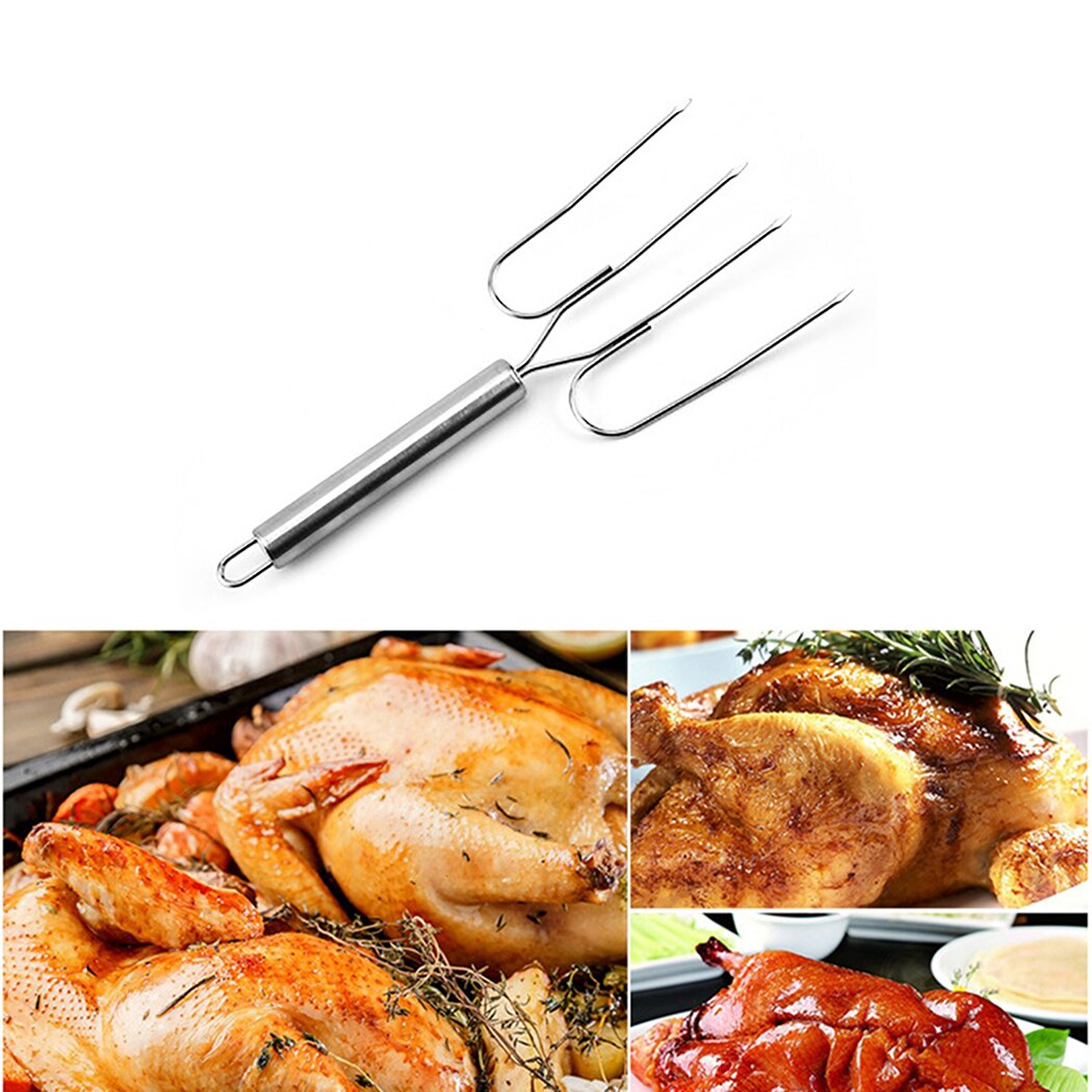 Picnic Charcoal BBQ Fork Grilled Beef Kebab Skewer Chicken Drumstick Turkey Fork Barbecue Roast Accessories Kitchen Meat Tools