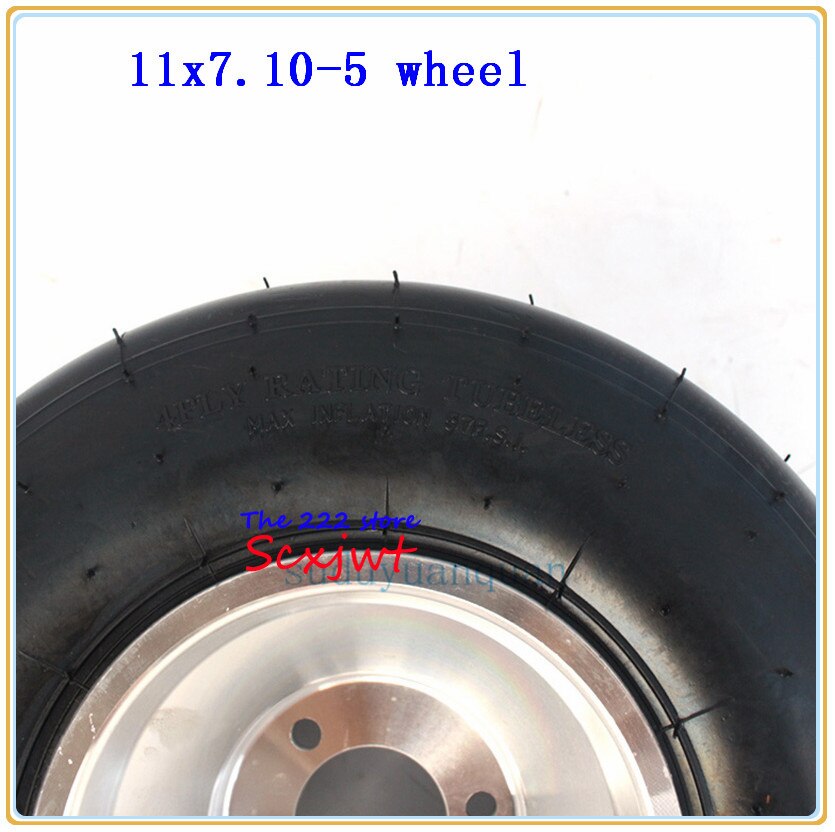 DIY rear Wheel GO KART KARTING ATV UTV Buggy Quad Rear wheel 11X7.10-5 tubeless tyre Vacuum Tire with aluminum rim 5 inch wheel