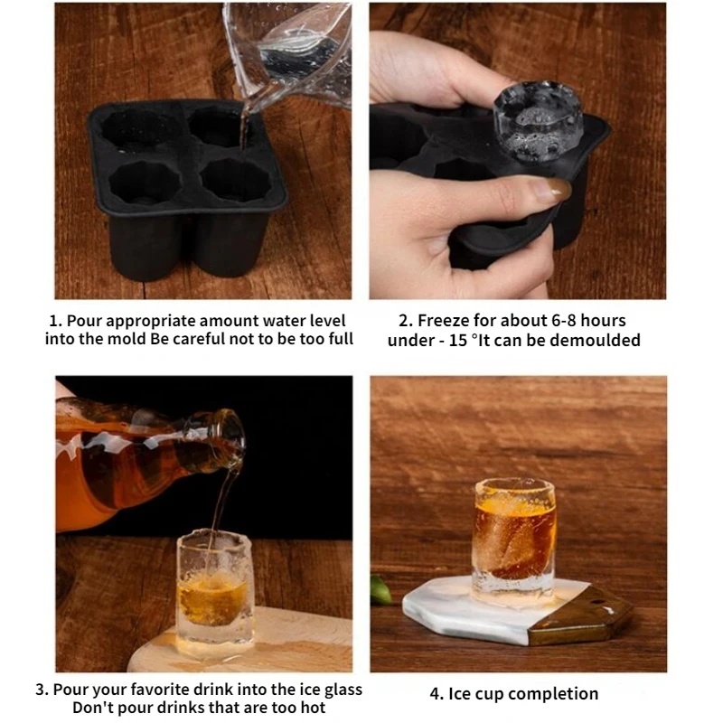 Ice Cup Cube Tray Mold Makes Shot Glasses Ice Mould Novelty Ice Cube Tray Summer Drinking Tool Ice Shot Glass Mold