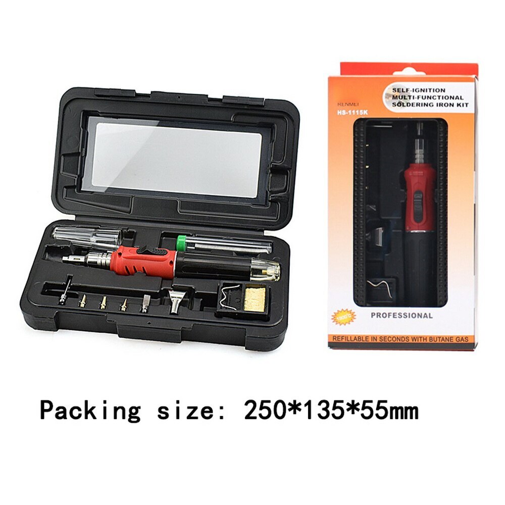 Soldering Iron 10 in 1 Soldering Iron Set Butane Gas Iron Welding Torch Kit Tool Butane Soldering Iron Torch#9^1^1