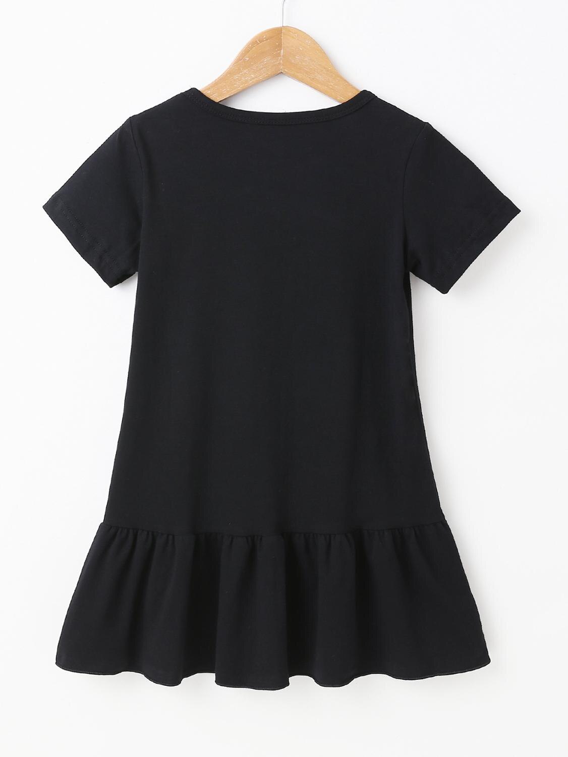 Umorismo orso primavera ragazze estate moda manica corta abito per bambini Casual allentato bambino girocollo stampa abito per bambini