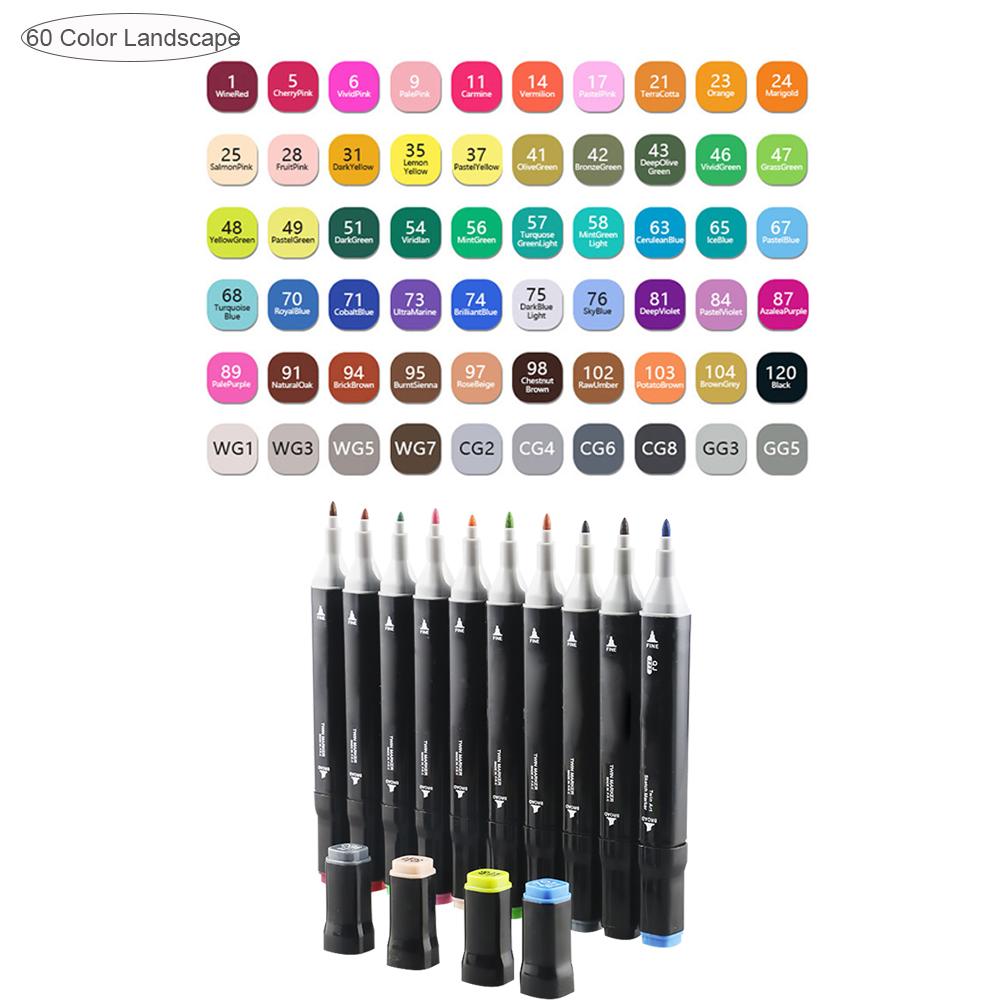 Single Art Markers Brush Pen Sketch Alcohol Based Markers Dual Head Manga Drawing Pens Art Supplies Marker Pen