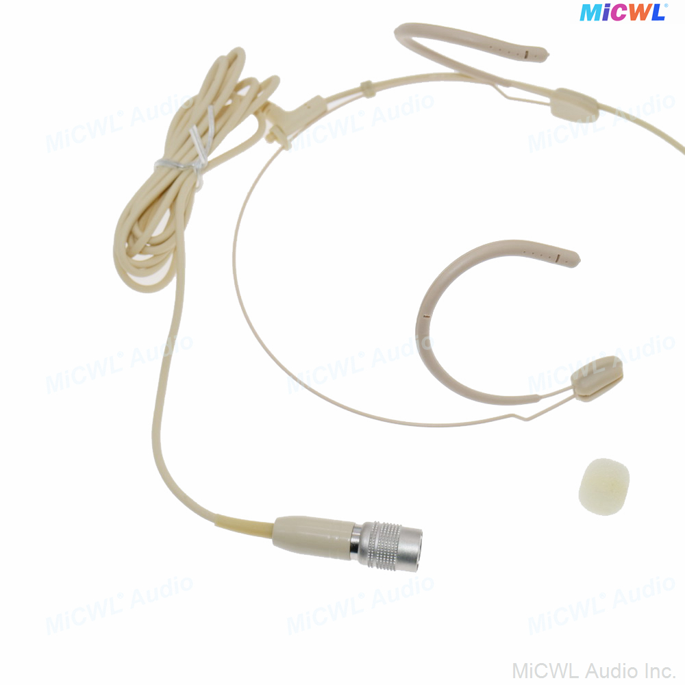 Beżowy BP892 podwójny zestaw słuchawkowy do zawieszenia Omni mikrofon do Audio-Technica bezprzewodowy nadajnik taśmowy z wtyczką cW Hirose 4-Pin