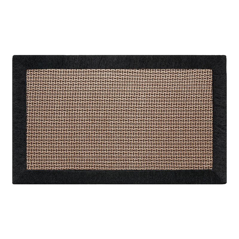 Alfombra de yute para cocina, tapete de para el fregadero, para exteriores, entrada: Black / 60cmX100cm