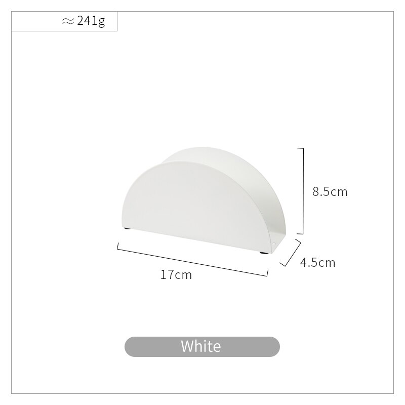 Caja para pañuelos y servilletas triangulares de acero inoxidable, color negro y dorado, papel para mesa rejilla para almacenamiento de toallas, decoración de escritorio para el hogar: white