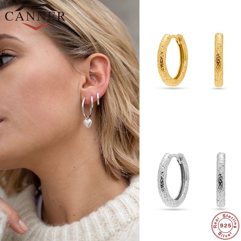 EINDOSER Jahrgang Band Ohrring 925 Sterling Silber Kreis Runde Huggie Ohrringe Für Frauen Ohrringe Brincos pendientes