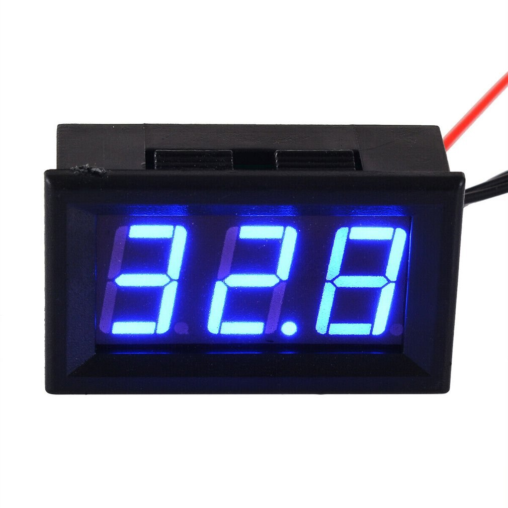 12V Digital Display Of Electronic Thermometer Led Digital Temperature Meter Vehicle Surface Temperature Measurement: Blue