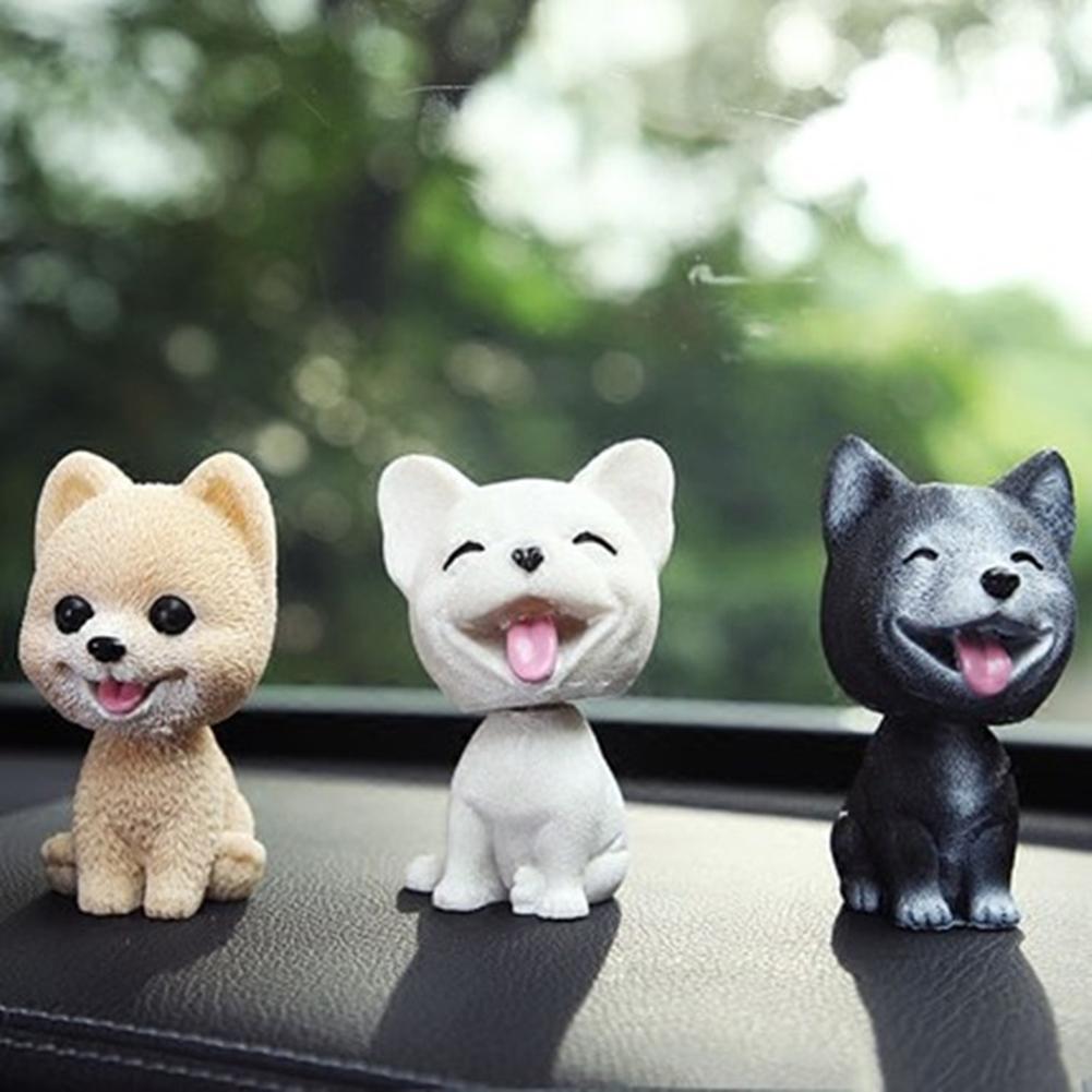 Cabeza oscilante para cachorro, perro de imitación, Interior de coche, adorno para el salpicadero,