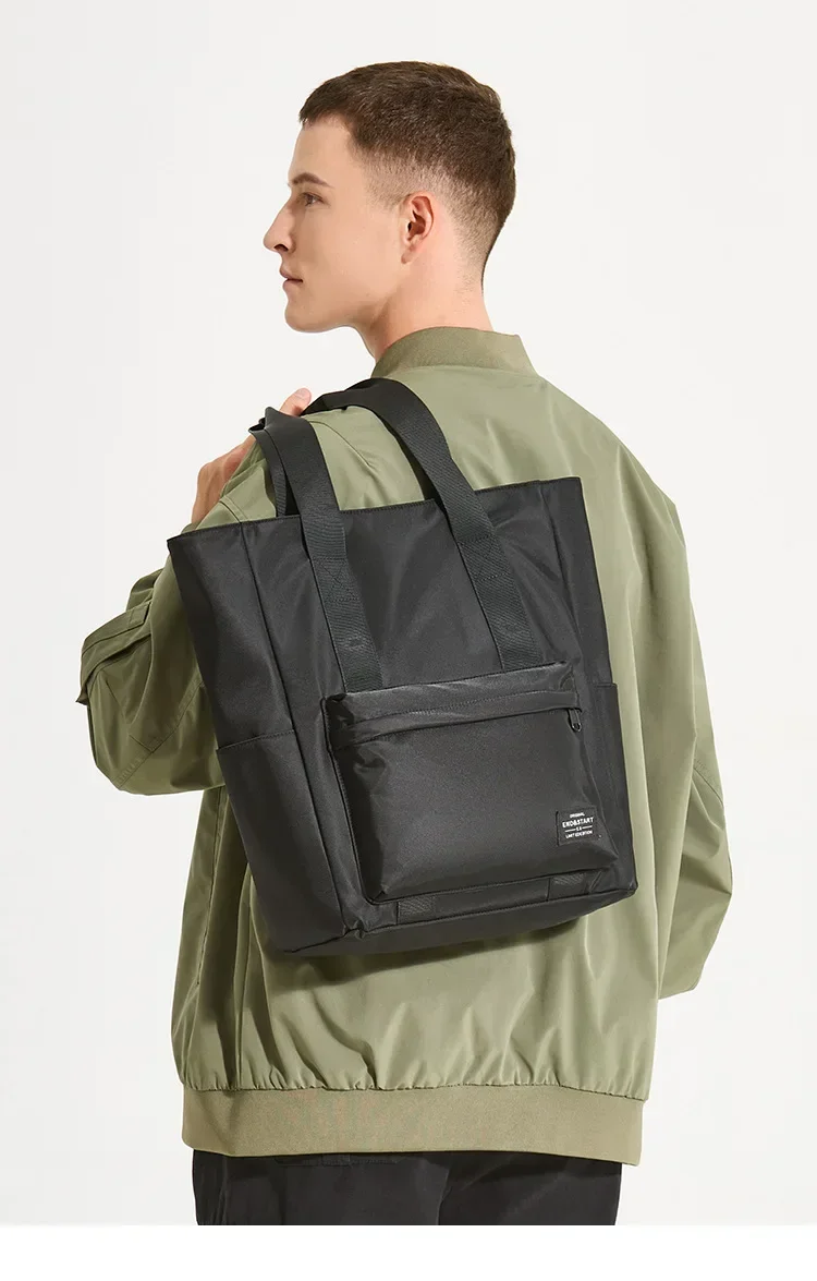 Bolso informal de un solo hombro para hombre, bolsos de gran capacidad para hombre y mujer, bolsos de mano simples, bolso negro impermeable para axila, bolsos