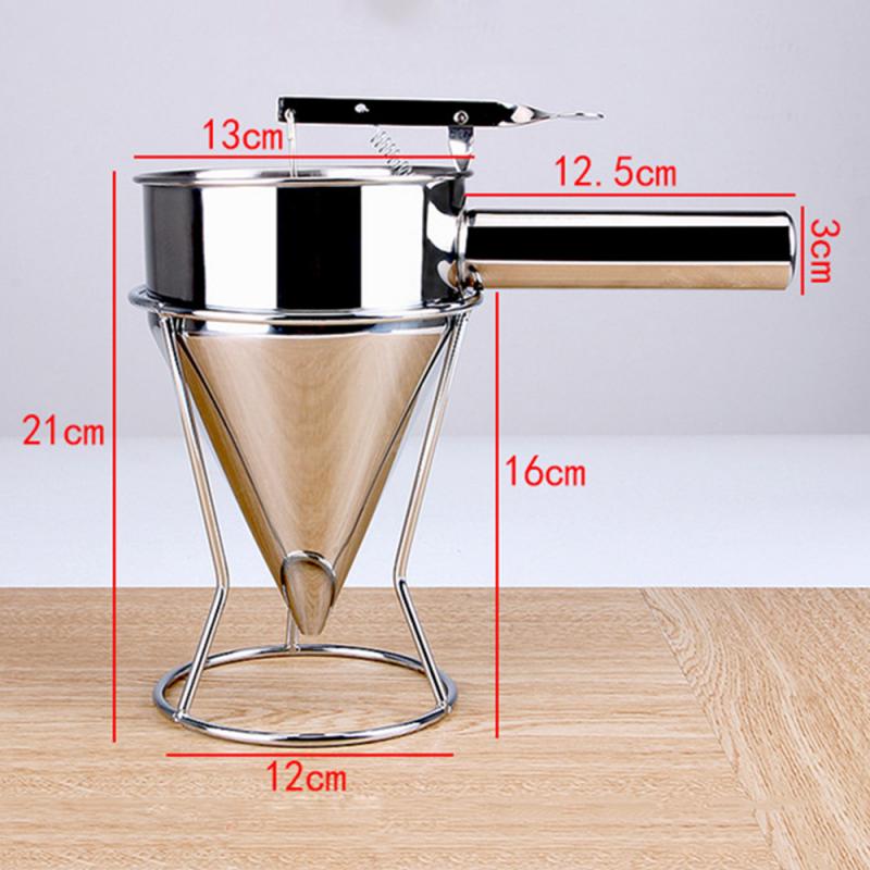 Vogue Stainless Steel Piston Funnel Dispenser With Stand Kitchen Oil Liquid Funnel Metal Funnel Tools Canning Hopper Filter Leak