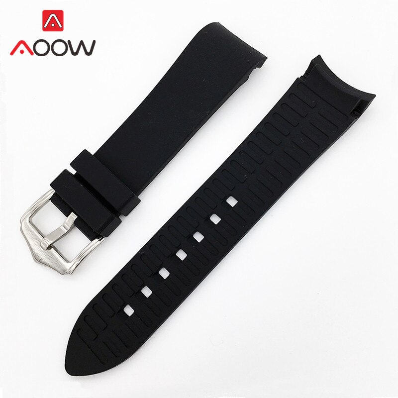 18Mm 20Mm 22Mm 24Mm Zachte Siliconen Band Universele Elleboog Arc Rubber Band Sport Waterdicht Vervanging Armband horloge Accessoires: Black / 18mm