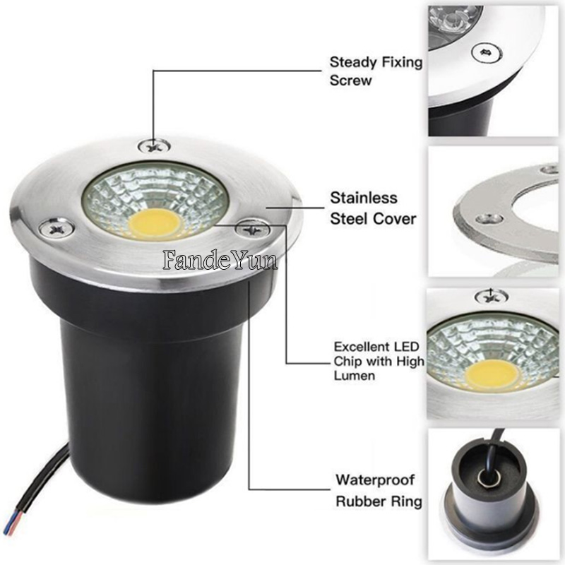 IP67 Waterproof LED underground Light 3W 5W 10W 15W 18W Outdoor Ground Garden Path Floor Buried Yard Spot Landscape AC110V220V
