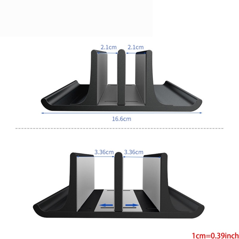 Dual Slot Aluminum Vertical Laptop Stand - Laptop Holder Compatible for Notebook