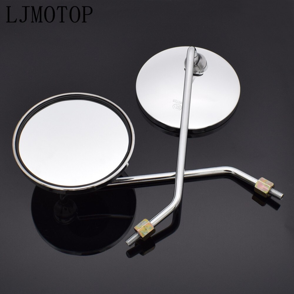 For Suzuki GSR 600 750 GSX S750 R 750 600 SFV SV 650 TL1000S Universal Motorcycle Mirrors Aluminum Chrome Round Mirror Long Stem