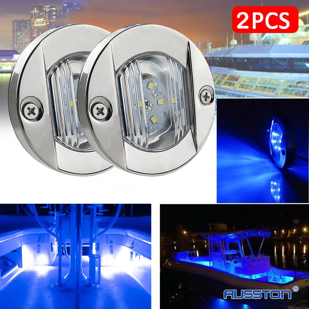 6 LED Deck Courtesy Lights DC 12V LED Stern Light Anchor Navigation Marine Interior Cabin Lights White/Blue/Amber Waterproof: green