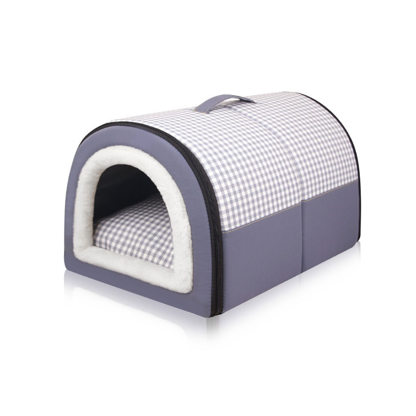 Schattig grotbed voor katten en honden 2-in-1 zelfverwarmend warm huisdierbed Comfortabele den-stijl mat Winter Verdikt Warm Het hele seizoen: 40 cm / Paars