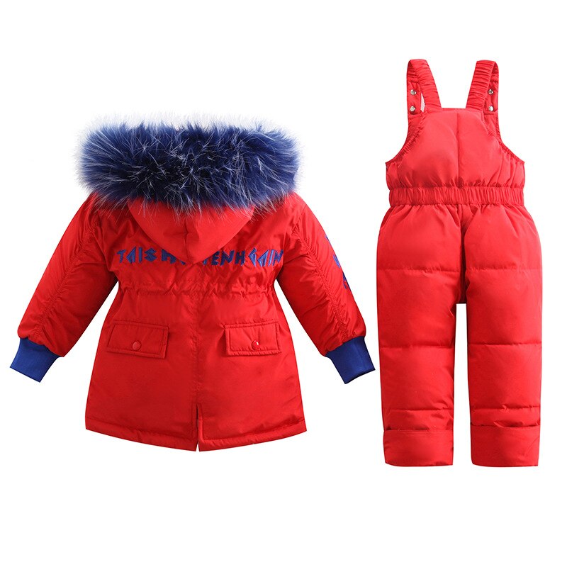 Waterdichte kinderdonsjassenset, warme baby-kinderdonsjassenset, top voor meisjes en jongens, winterkleding maat 80-100