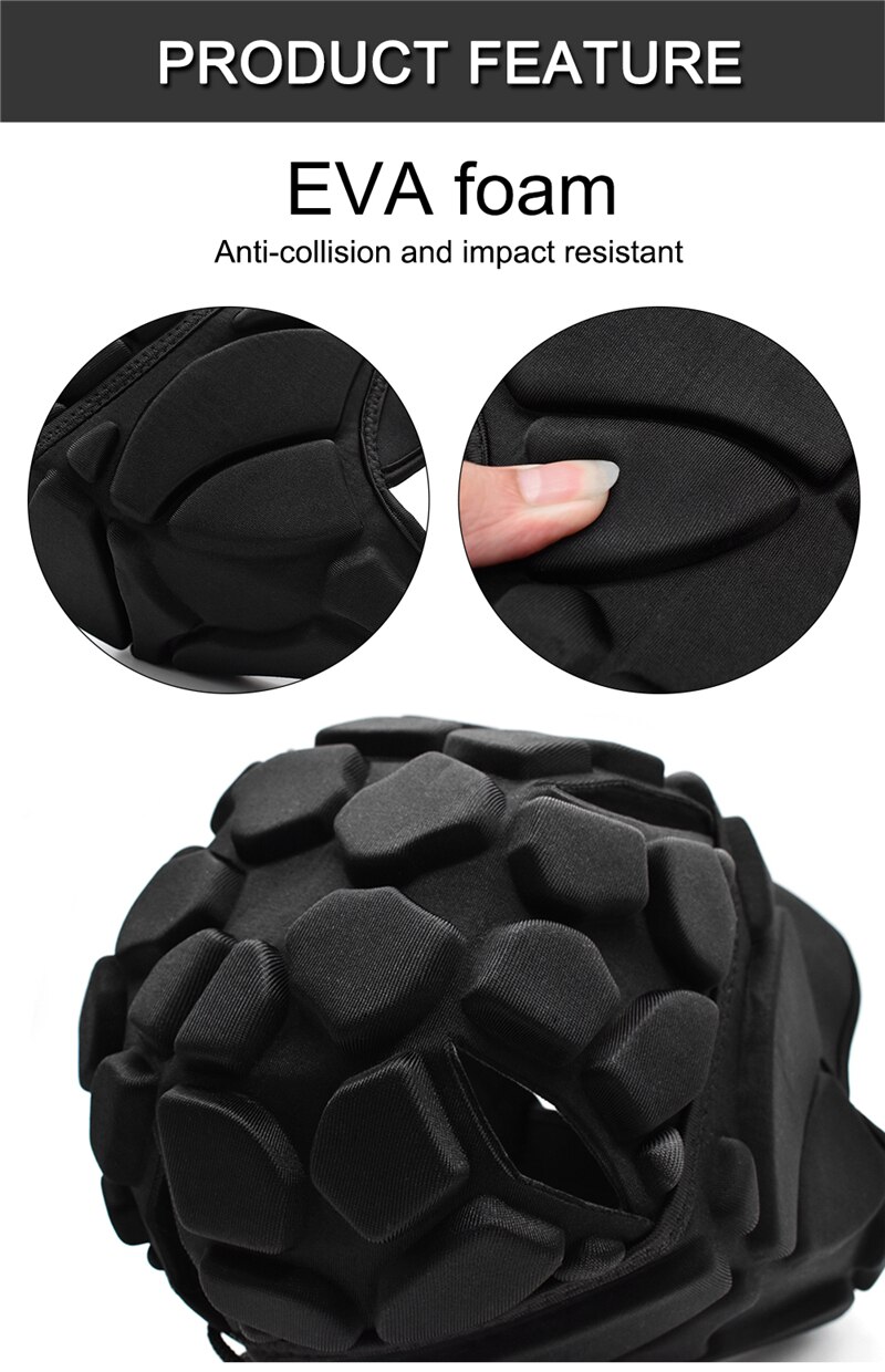 WOSAWE casque de gardien épaissi EVA rembourré Rugby protecteur réglable respirant garde-tête équipement pour le Football Football surf