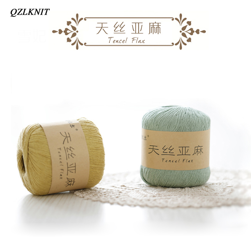 Qzlknit 50g/ nystan vår/sommar babygarn kammad hud affinitet 4 trådar av tencel/linne blandat garn gör det själv virkade skor/kjol etc