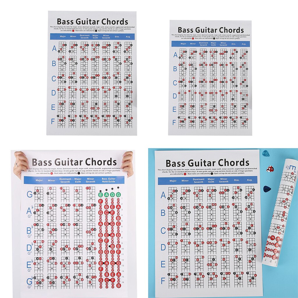 Bass Guitar Chord Practice Chart Fingering Practice Learn Play Guitar Guitar Accessory