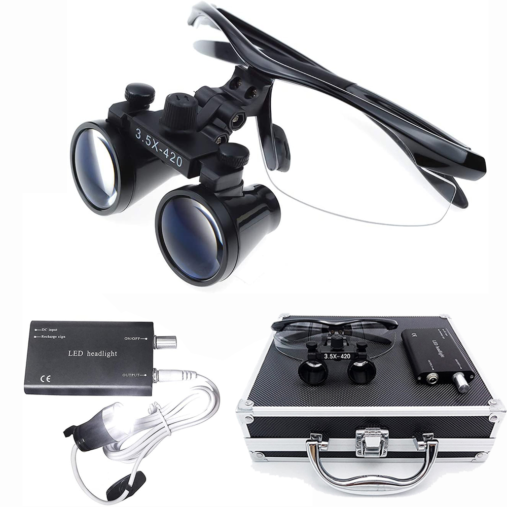 3W 2.5X/3.5X dental Loupes Magnifier Binocular Surgery Surgical Operation Loupe with Spotlight LED Headlight Magnifying Glass