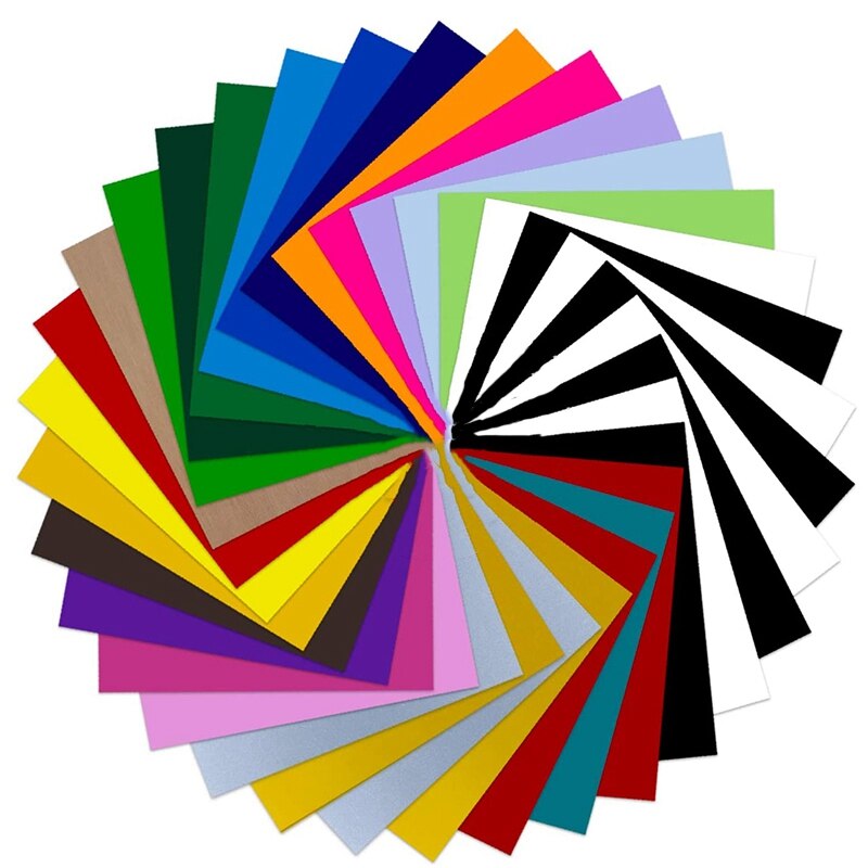 HTV Thermal Transfer Vinyl Package: 34 Packs 30.48 cm x 25.4 cm Sheets, DIY Ironing Fabric, T-Shirt Press