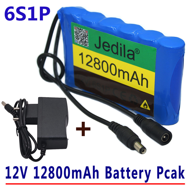 6S1P 12 volt. 12800 mah. Rechargeable Lithium-Ion Battery Pack. Applied To CCTV Cameras.