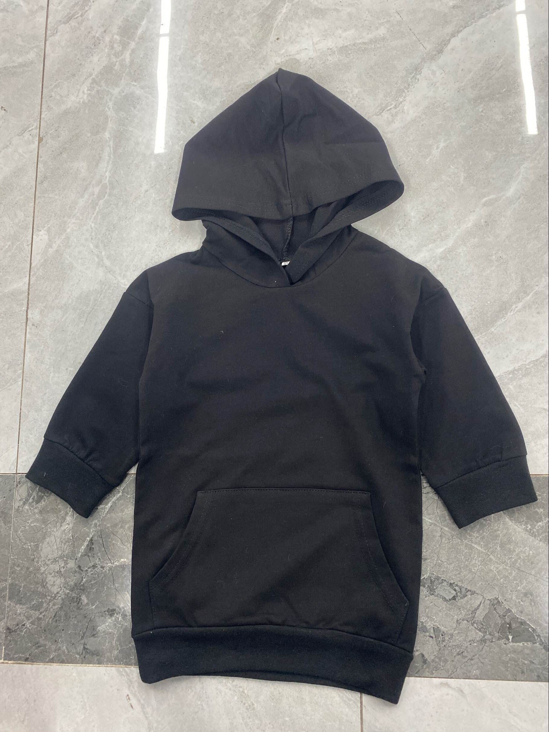 Robe Midi à capuche pour bébé fille, robe de princesse à manches longues et col en V, avec poche frontale, chapeau , jupe unie d'automne: 4 / 12M