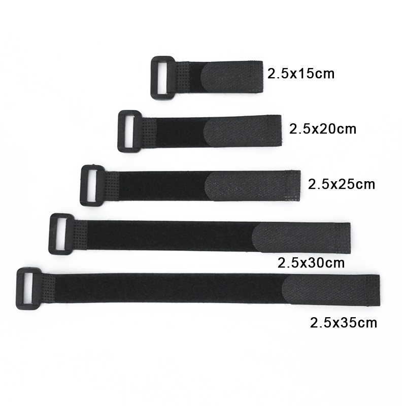 15PCS 2.5cm Width Nylon Reverse Buckles &amp; Hooks Adhesive Fastener Tape Cable Ties Strap Sticky Line Finishing Black