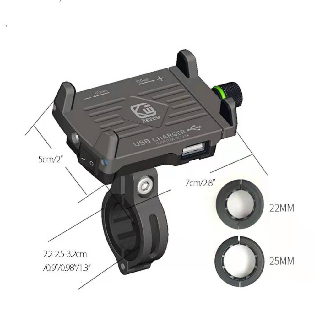 Soporte de teléfono para motocicleta WUPP con cargador de alimentación USB para equipos de Moto de 4,5-6,2 ", accesorios de motocicleta