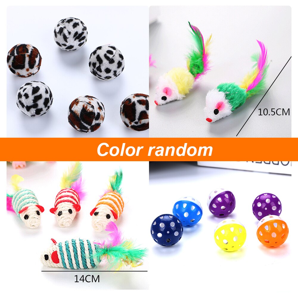 Cat Toys Set Foldable Cat Tunnel Funny Play Cat Stick Toy Assorted Interactive Toys Mice Various For Cats Kitten
