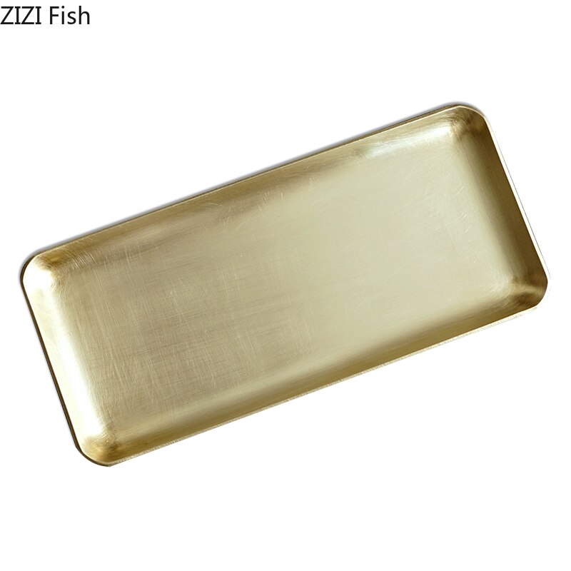 Gold Durcheinander Lagerung Tablett Teller Dekorateure Gebürstet Metall Platte Schmuck/Kosmetik/Geschirr/Süßigkeiten/Lebensmittel Lagerung tablett