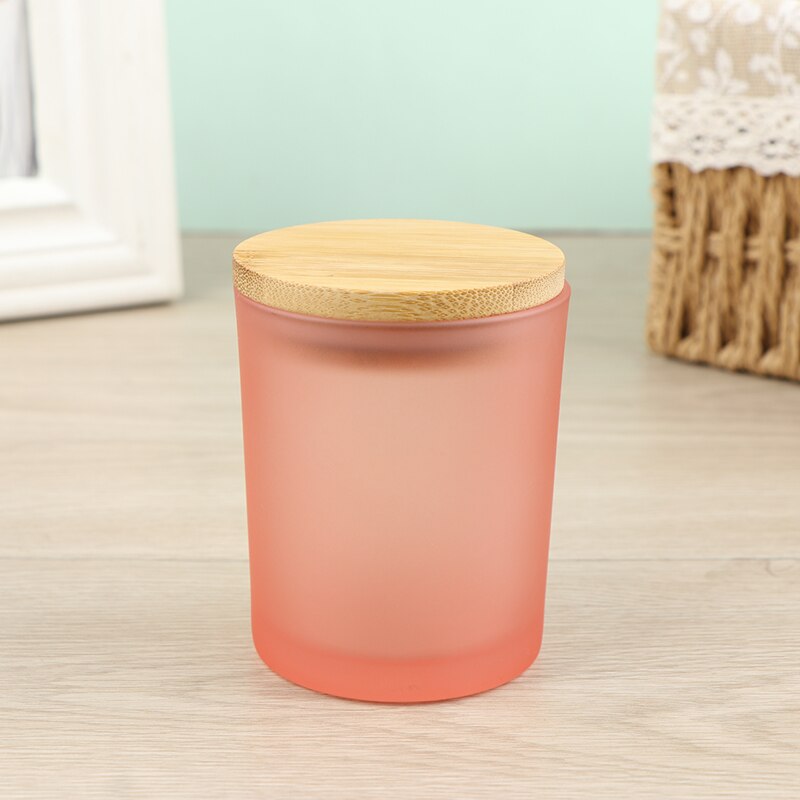 Taza de vela colorida DIY, contenedor de cera de bebida dorada, vela de vidrio, candelabro de aromaterapia, frascos de velas de feliz cumpleaños: Pink