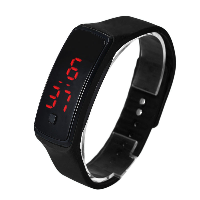 Paar Sport Led Digitale Horloge Mannen Digitale Horloges Horloge Voor Vrouwen Mannen Elektronische Klok Siliconen Band: Black