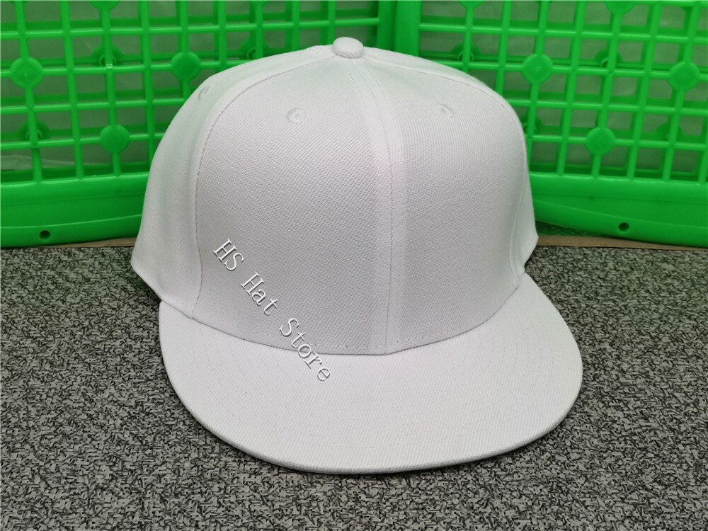 Solida vita mössor stora ben man coola baseball mössor vuxen platt topp topp hip hop tomt mössa män kvinnor helt stängd gorra: 7 1-8
