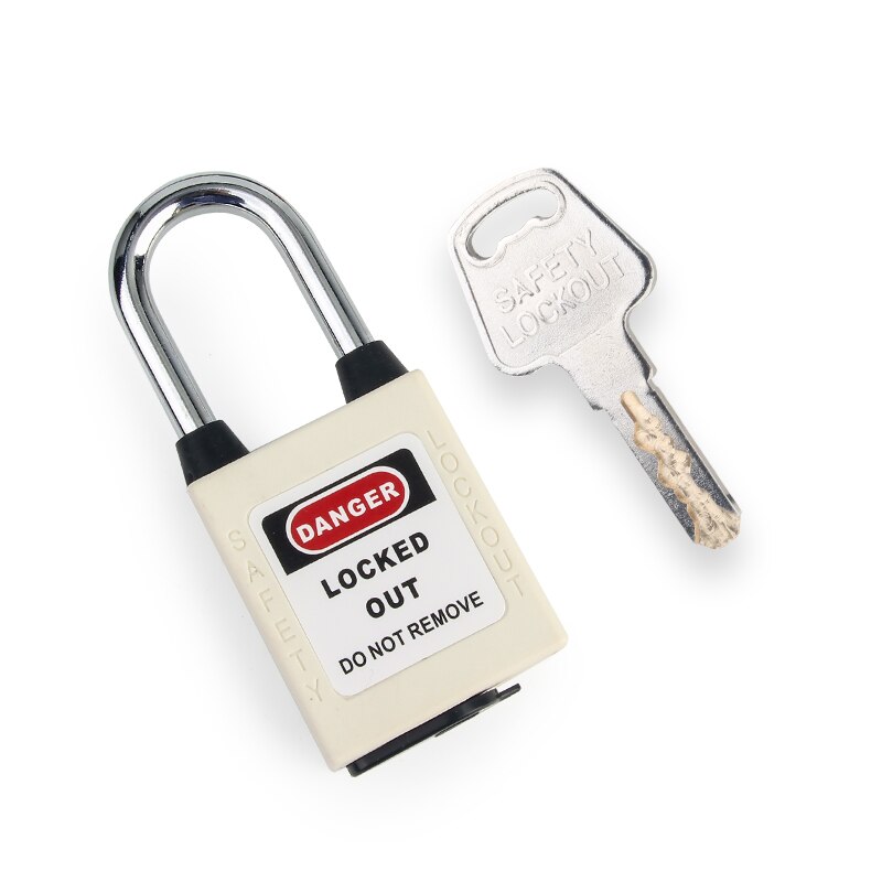 Bozzys Abs Lock Beveiliging Hangslot Techniek Lock Plastic Beugel Staal 38Mm Nylon Non Geleidende Veiligheid Hangslot Lock Out Tagout: WHITE