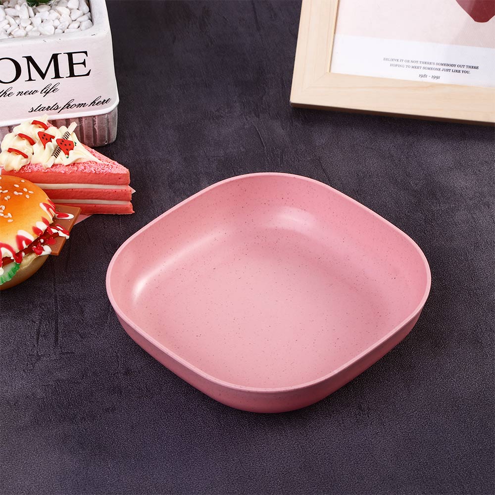 1Pc Home Eco-friendly Wheat Straw Snacks Fruit Square Plate Kitchen Storage Box Food Tray Spit Bones Dish Salad Vegetable Bowl