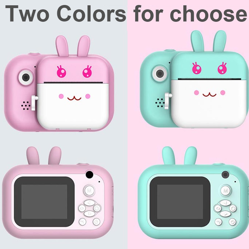 Children Instant Print Camera with Thermal Photo Paper 2.4 inch 1080P Digital Camera Cartoon Photo Camera For Kids Birthday